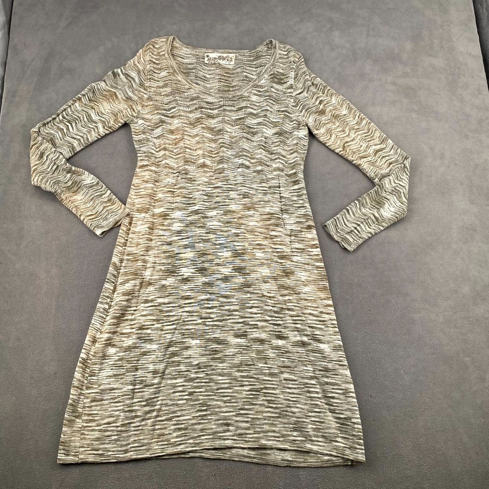 Aventura Gemma Sweater Dress Womens Large Multi Cotton Space Dye Knit Scoop Neck